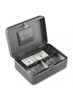 Cash box, Key Lock Bolt(s) - 3.6" x 9.9" x 7.1" - Gray - mmf2216197g2